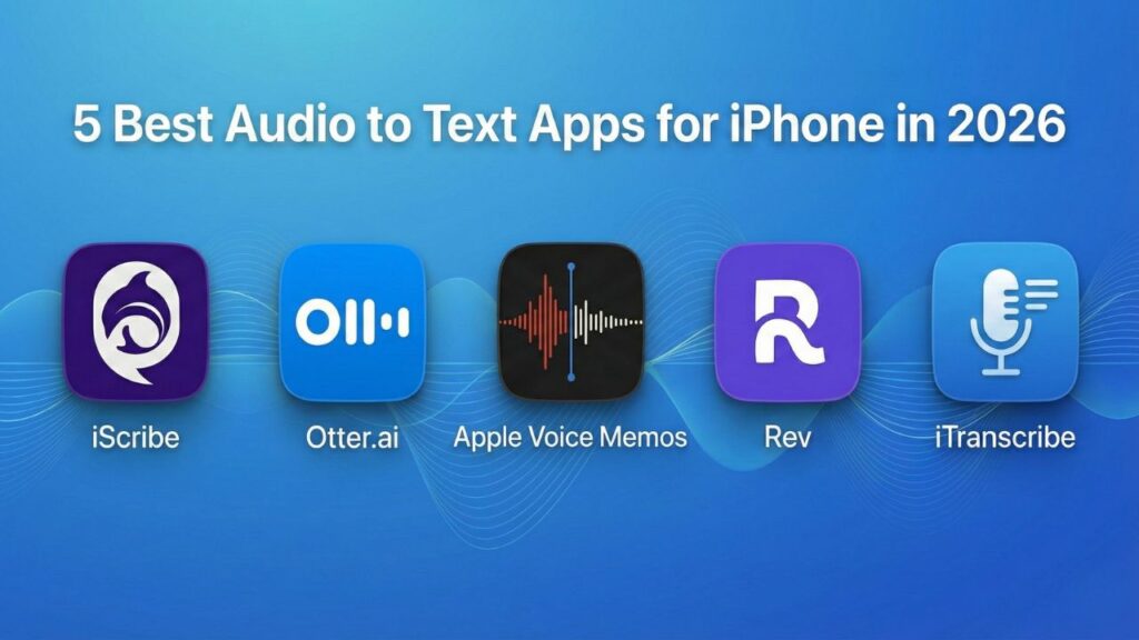 5 Best Audio to Text Apps for iPhone in 2026 (Free 7 Paid)