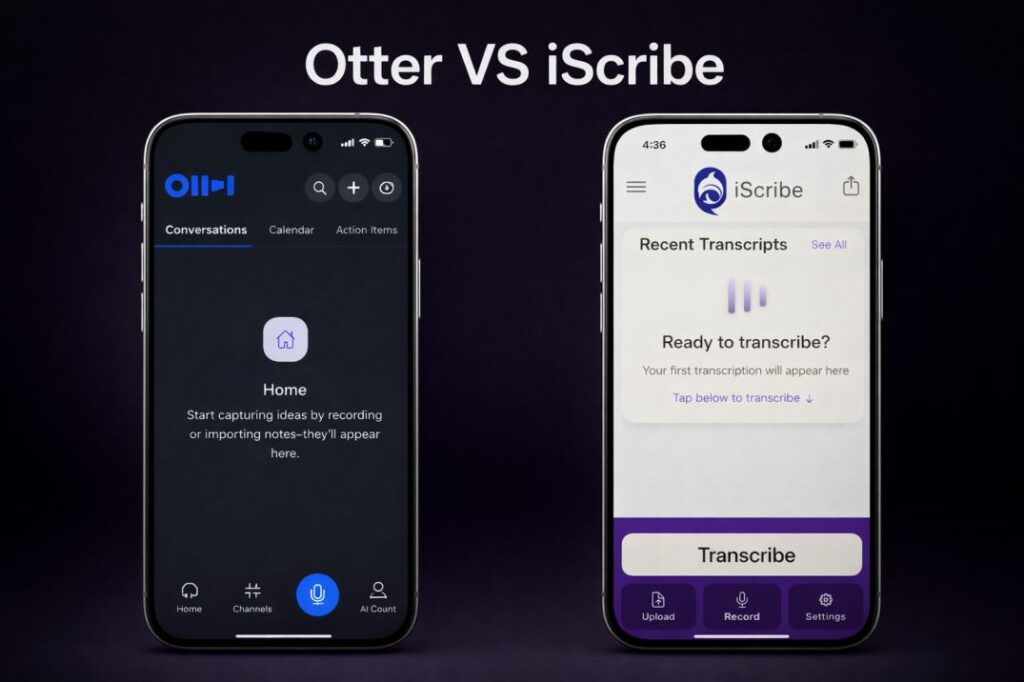Otter VS iScribe Live Transcribe iOS