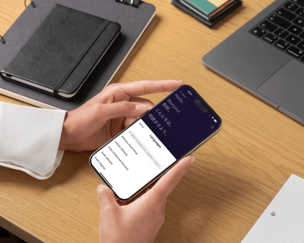 Speech to text app for deaf iPhone with 100+ language support for global multilingual communication