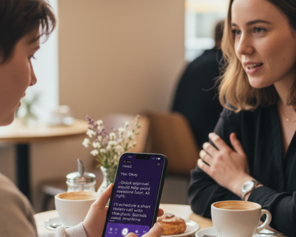 Live transcribe for deaf conversation displaying accurate real-time speech to text with speaker identification