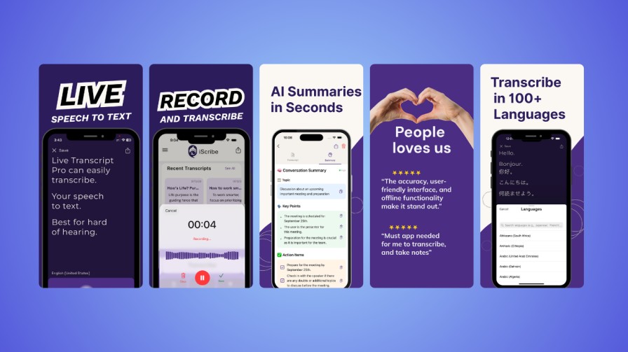 iScribe- Speech to text apps for people with hearing impaired and best iphone app for speech to text